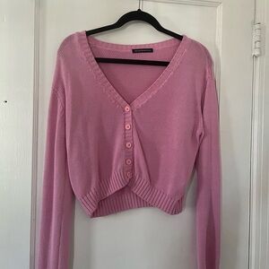 Pink Brandy Melville Button-Up Sweater